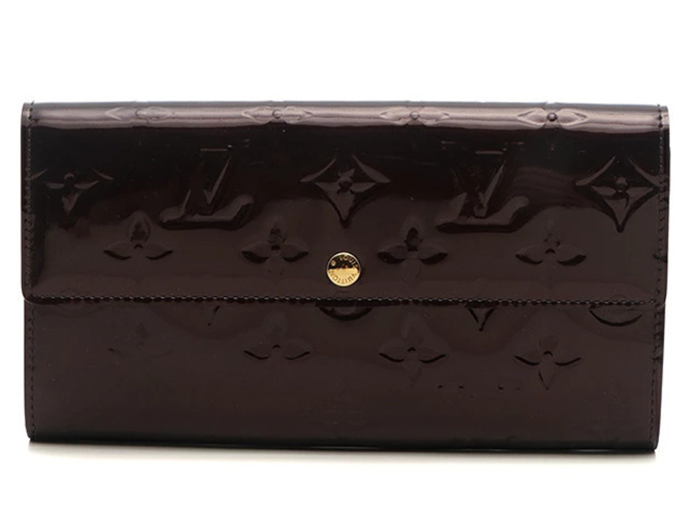 LOUIS VUITTON Portefeuille Sarah Long Wallet Vernis Amarante Purple